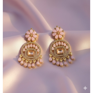 Blush Petal Chandbali Earrings