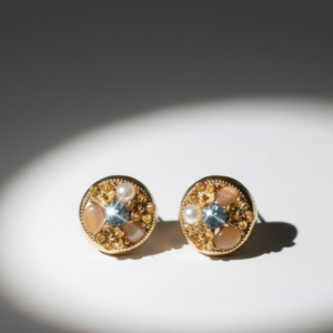 Golden Floral Studs